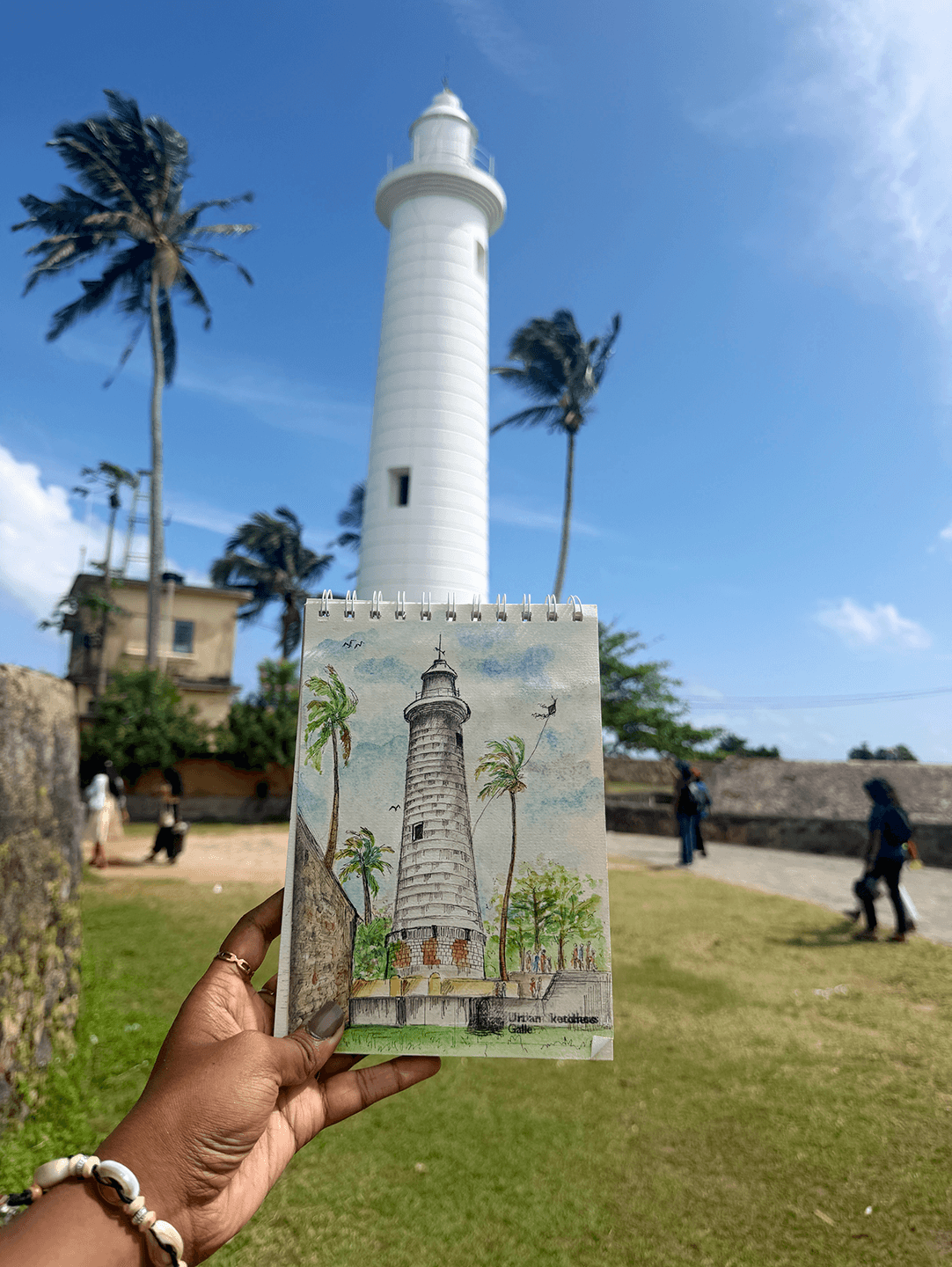 Galle Fort Lighthouse with blue sky