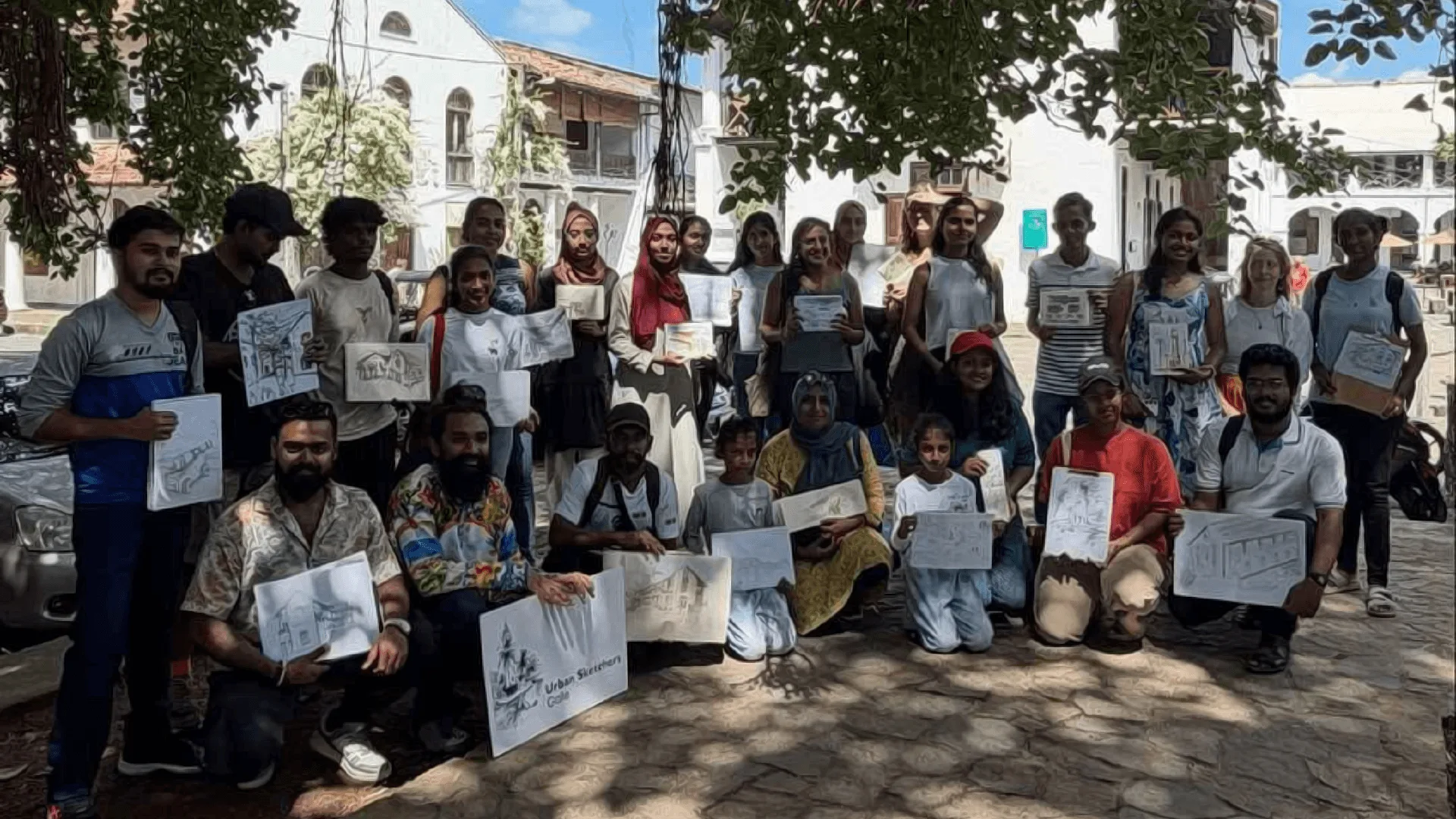 Urban Sketchers Galle group at Sketch Meet #1